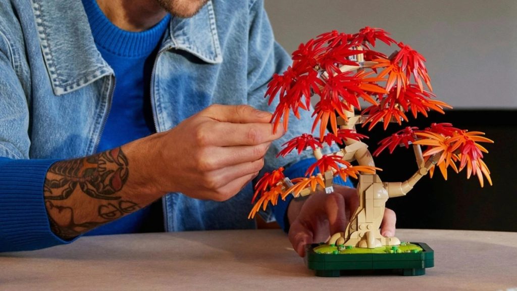 LEGO botanical 10348 Japanese Red Maple Bonsai lifestyle featured