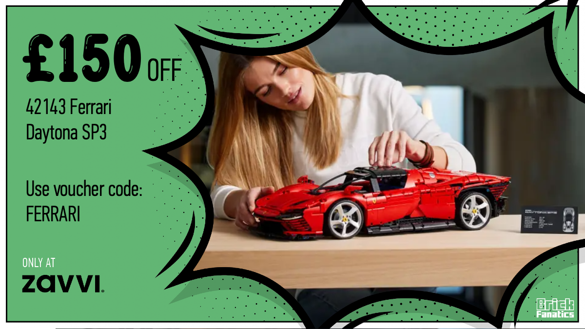 Grab this voucher code for £150 off LEGO Technic 42143 Ferrari Daytona SP3