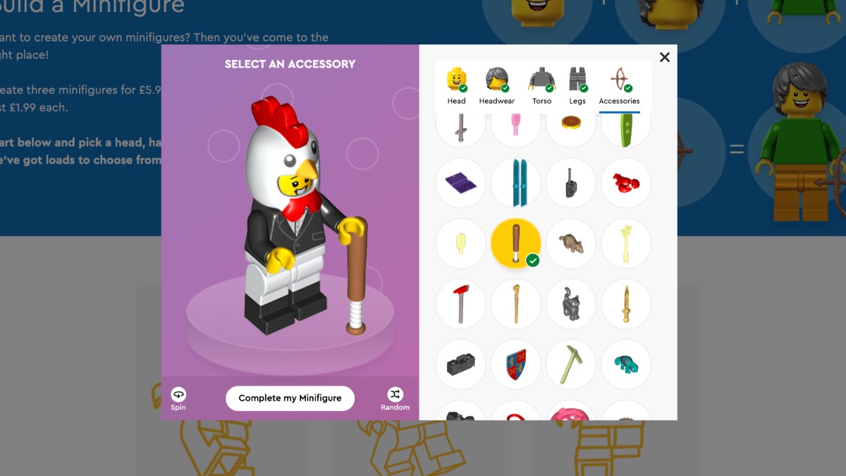 LEGO Store Build a Minifigure experience launches online