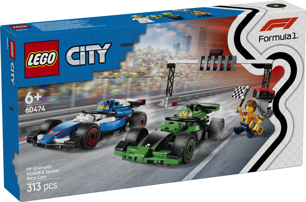 LEGO City 60474 F1 Grid with VCARB Sauber Race Cars box front 1024x678
