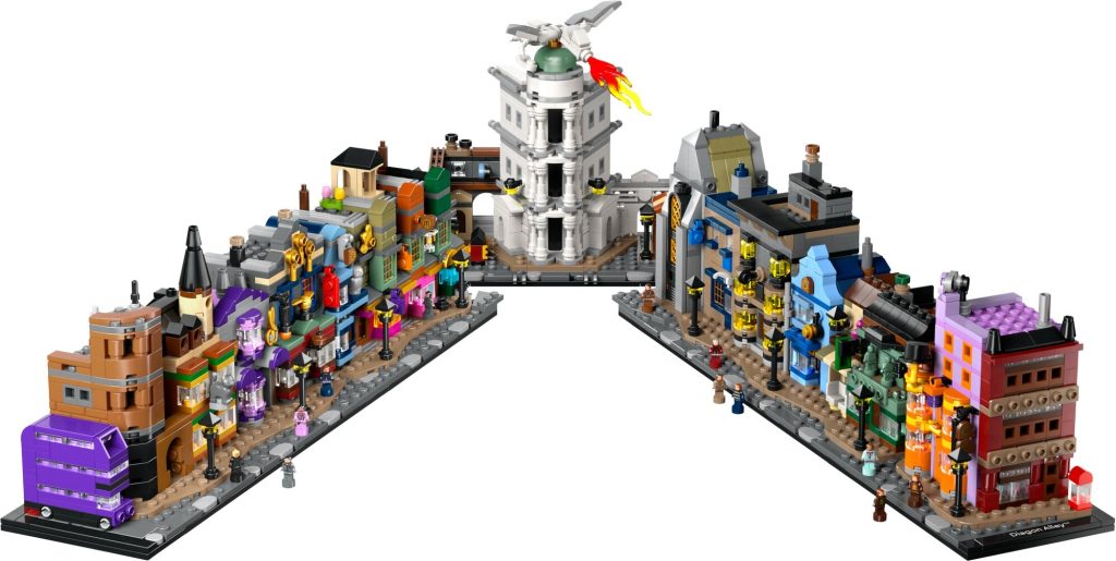LEGO 76444 Harry Potter Magiczne sklepy na Ulicy Pokatnej zawartosc 1024x515