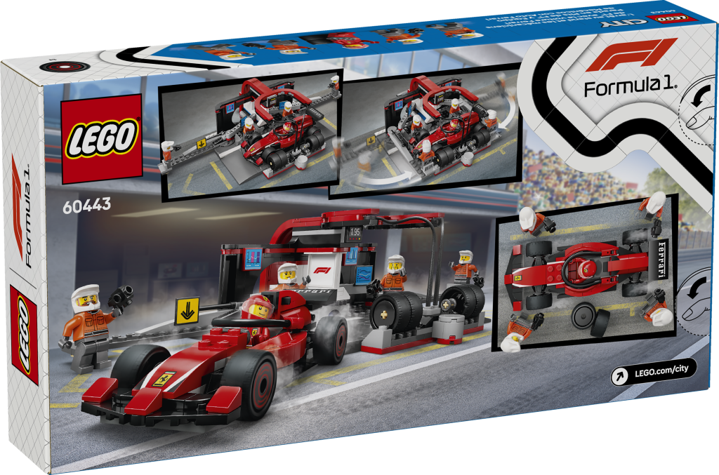 LEGO City 60443 F1 Pit Stop Pit Crew with Ferrari Car box back 1024x677
