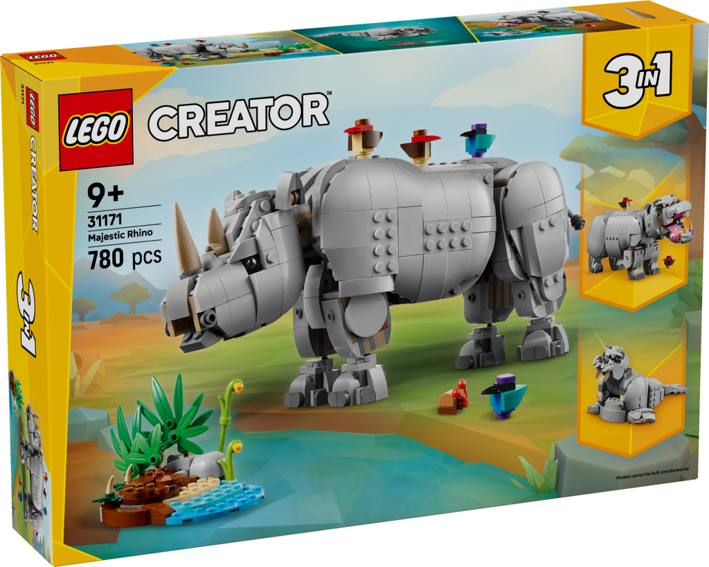 LEGO Creator 3 in 1 31171 Wild Animals Majestic Rhino with Birds 4 1024x819